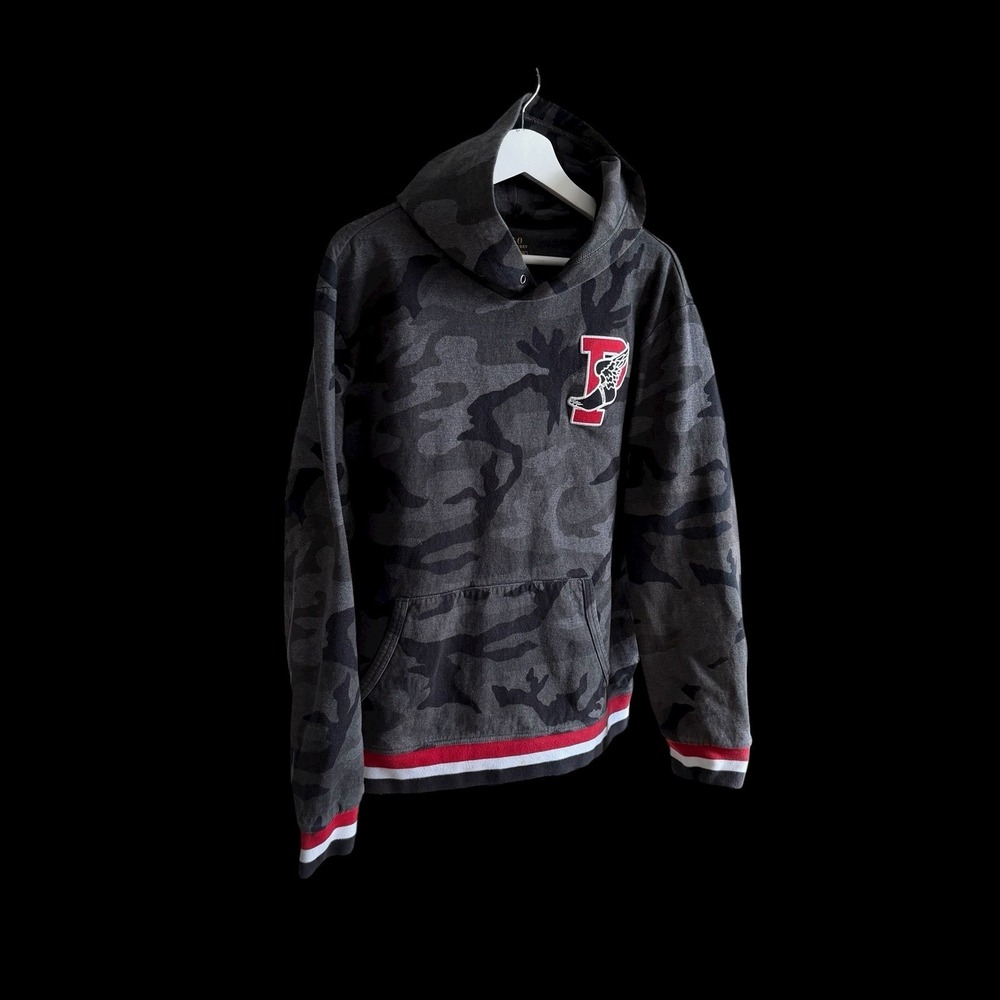Ralph Lauren Polo P Wing Hoodie Black Grey‎ Camo Sz XL Pullover